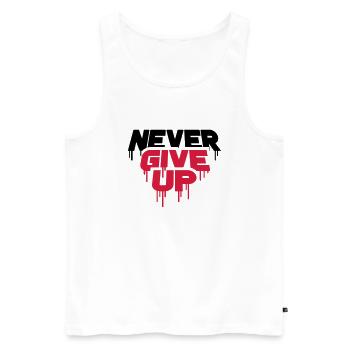 red graffiti drops spray persevere cool never - Men's Premium Organic Tank Top - white - Front - AI Model Male 178 light (178cm)