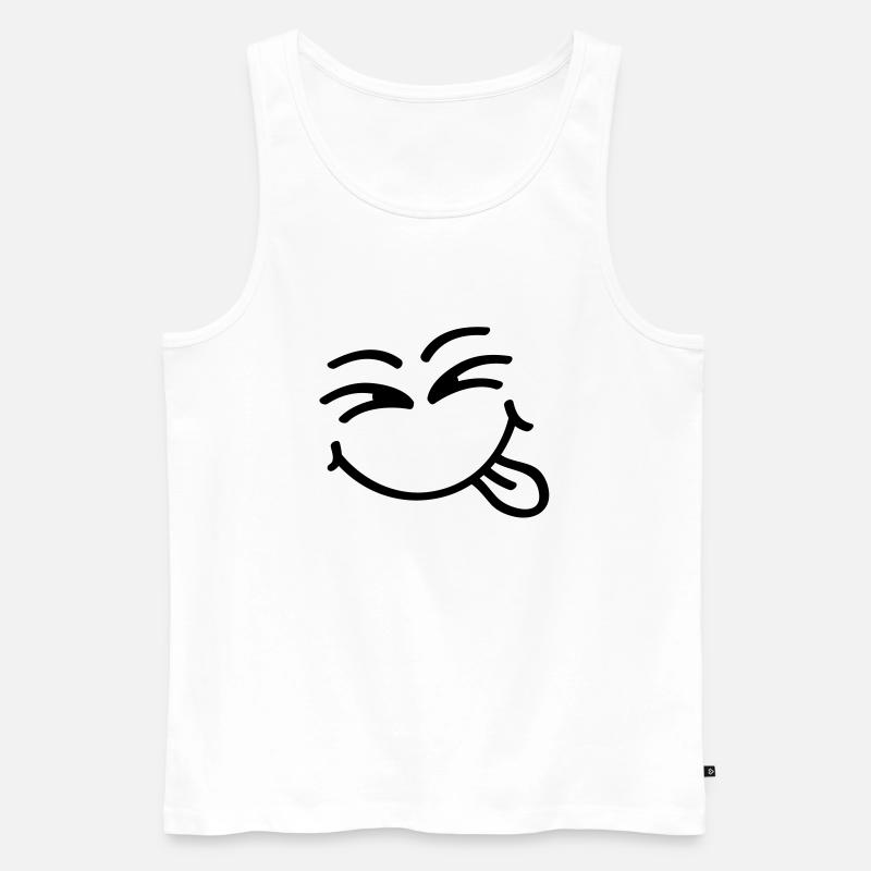 smiley_laughing_o1 - Männer Premium Bio Tank Top - Weiß