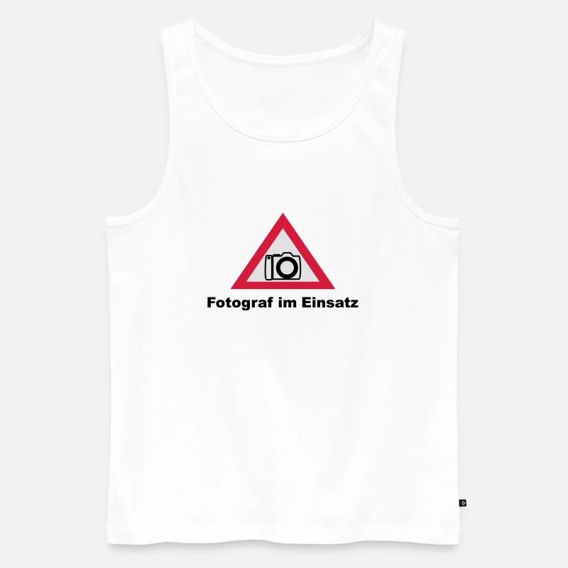Fotograf im Einsatz - Männer Premium Bio Tank Top - Weiß
