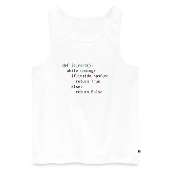 Python Definition von Nerd - Männer Premium Bio Tank Top - Weiß - Vorne - AI Model Male 178 light (178cm)