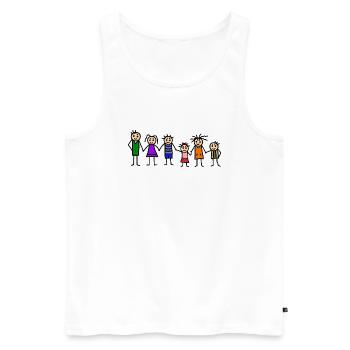 Familie mit vielen Kindern - Männer Premium Bio Tank Top - Weiß - Vorne - AI Model Male 178 light (178cm)