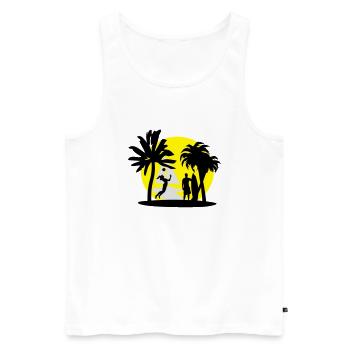 Beach, summer, sun - Men's Premium Organic Tank Top - white - Front - Michal (187cm)