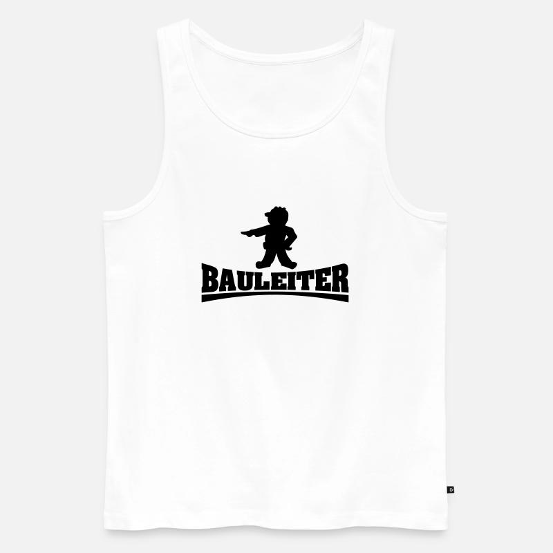 bauleiter4_mit_chefchen - Männer Premium Bio Tank Top - Weiß