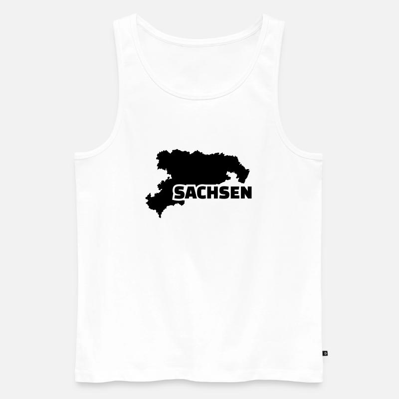 Sachsen - Männer Premium Bio Tank Top - Weiß