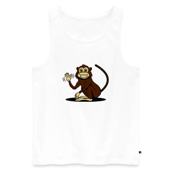 affe witzig lieb winken - Männer Premium Bio Tank Top - Weiß - Vorne - AI Model Male 178 light (178cm)