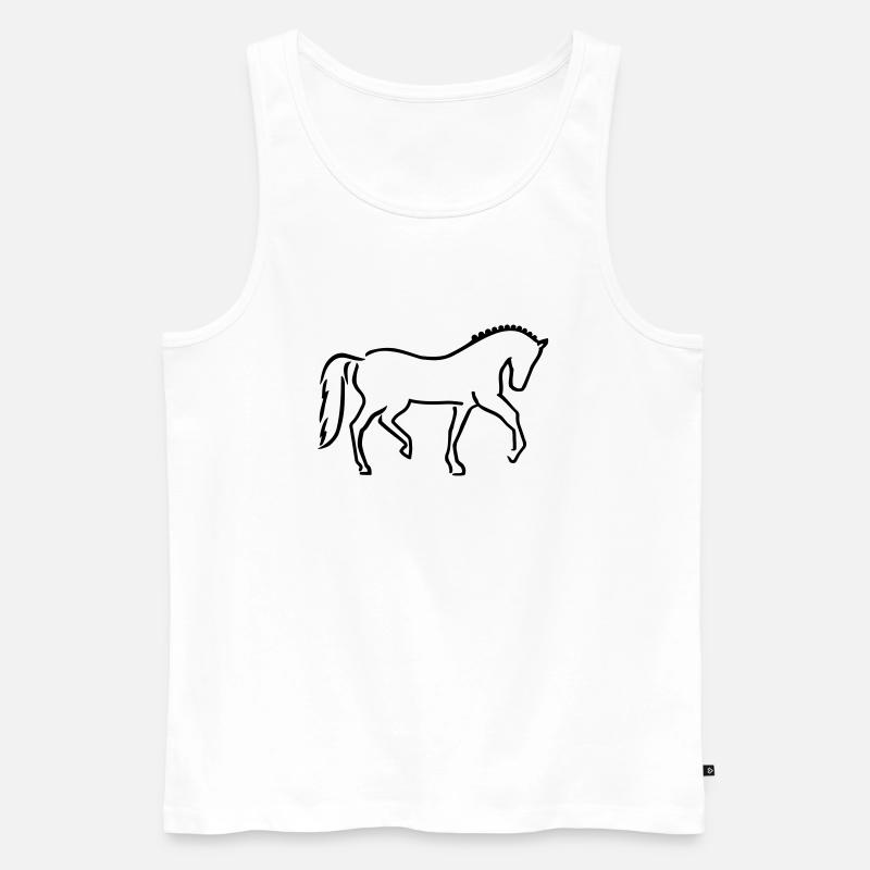 Pferd - Männer Premium Bio Tank Top - Weiß