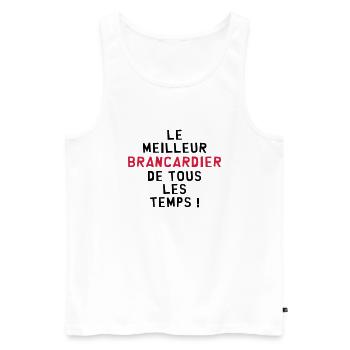 Brancardier / Ambulancier / Ambulance / Hôpital - Débardeur bio Premium Homme - blanc - Devant - Michal (187cm)