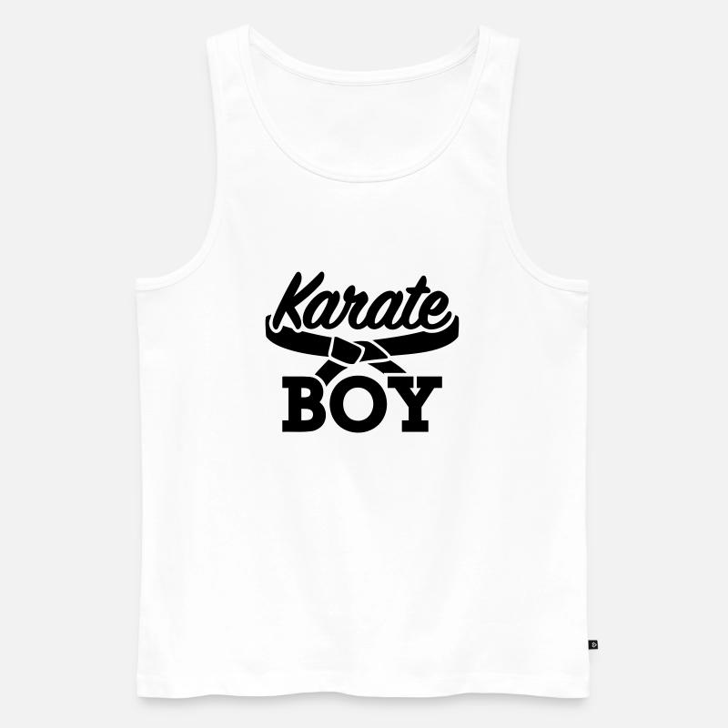 Karate - Männer Premium Bio Tank Top - Weiß