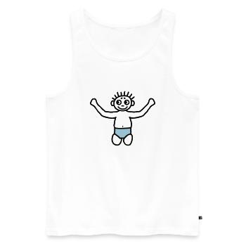 Baby mit Windel - V2 - Männer Premium Bio Tank Top - Weiß - Vorne - AI Model Male 178 light (178cm)