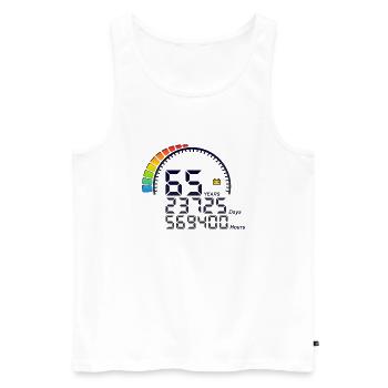 65 Years Zähler Geburtstag days hours schnell - Männer Premium Bio Tank Top - Weiß - Vorne - Michal (187cm)
