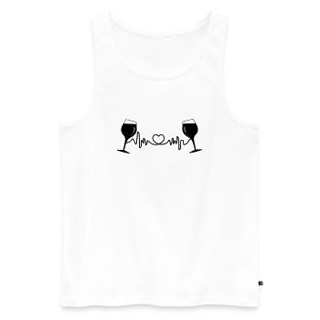 Weingläser Cardio - Männer Premium Bio Tank Top - Weiß - Vorne - AI Model Male 178 light (178cm)