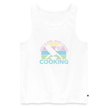 Juste une fille qui aime cuisiner Sous Gourmet Chef Co - Débardeur bio Premium Homme - blanc - Devant - AI Model Male 178 light (178cm)