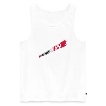 Anarchie Fuck the system - Männer Premium Bio Tank Top - Weiß - Vorne - AI Model Male 178 light (178cm)