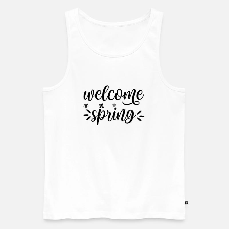 27 welcome spring - Men's Premium Organic Tank Top - white