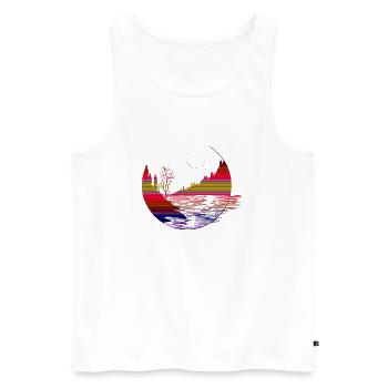Landschaften in geometrischer Form - Männer Premium Bio Tank Top - Weiß - Vorne - AI Model Male 178 light (178cm)
