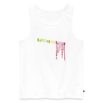 planet over profit quote - Men's Premium Organic Tank Top - white - Front - Michal (187cm)