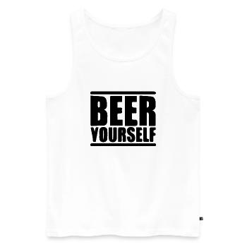 Bier Wein Whiskey Schnaps Alkohol - Männer Premium Bio Tank Top - Weiß - Vorne - Michal (187cm)
