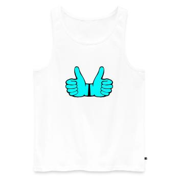 Like Hands - Männer Premium Bio Tank Top - Weiß - Vorne - AI Model Male 178 light (178cm)