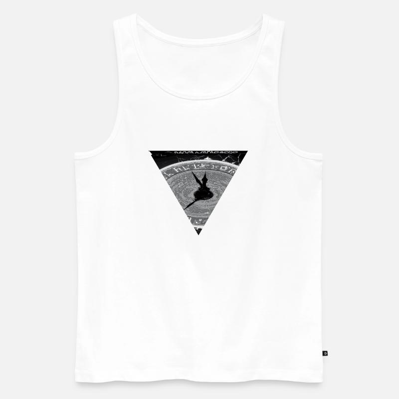 Black and Grey Clock Design - Männer Premium Bio Tank Top - Weiß