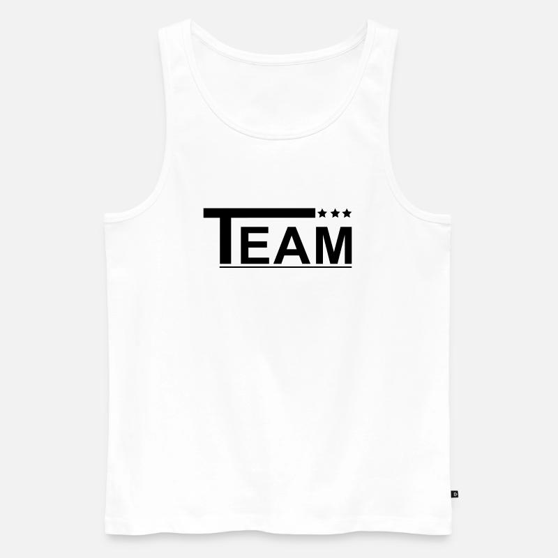 Team mit Sternen schwarz - Männer Premium Bio Tank Top - Weiß