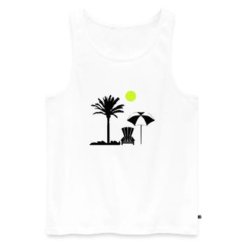 Palm Tree Deck Chair - Men's Premium Organic Tank Top - white - Front - Michal (187cm)