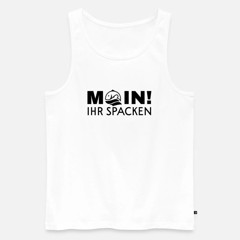 Moin, ihr Spacken - Männer Premium Bio Tank Top - Weiß