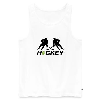 hockey - Männer Premium Bio Tank Top - Weiß - Vorne - Michal (187cm)