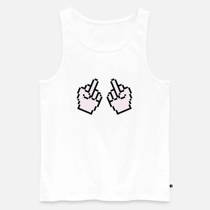 mittelfinger pixel 2 - Männer Premium Bio Tank Top - Weiß