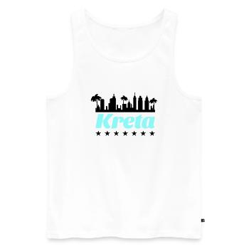 Crete - Men's Premium Organic Tank Top - white - Front - Michal (187cm)