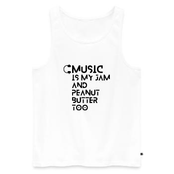 Collection "MUSIC is my Jam and Peanut Butter Too" - Men's Premium Organic Tank Top - white - Front - AI Model Male 178 light (178cm)