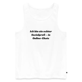 Typisch-Gamer - Männer Premium Bio Tank Top - Weiß - Vorne - Michal (187cm)