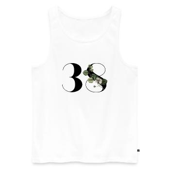 Nummer 38 Blumengrün - 38. Blumengeburtstag - Männer Premium Bio Tank Top - Weiß - Vorne - Michal (187cm)