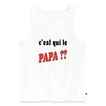 Who's the dad?? - Men's Premium Organic Tank Top - white - Front - Michal (187cm)