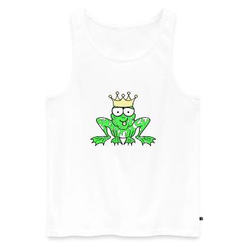 Prince Charmant Grenouille Roi - Débardeur bio Premium Homme - blanc - Devant - Michal (187cm)