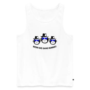 Monkey Gang - Men's Premium Organic Tank Top - white - Front - AI Model Male 178 light (178cm)