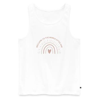 Welcome to the world little one | baby Geschenk - Männer Premium Bio Tank Top - Weiß - Vorne - Michal (187cm)