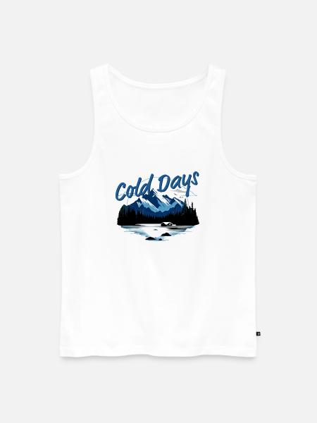 Berghütte Winterszene | Coole Landschaft - Männer Premium Bio Tank Top - Weiß