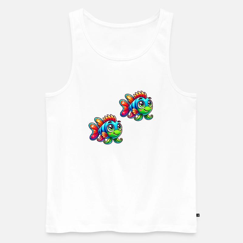 fish comic 2 - Männer Premium Bio Tank Top - Weiß