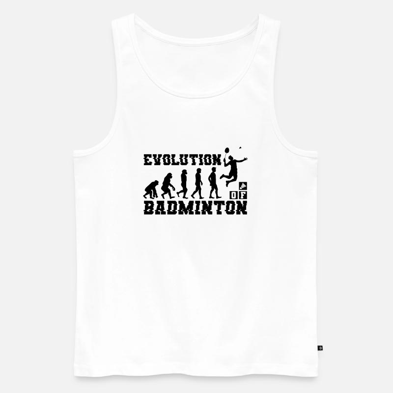 Badminton Evolution Silhouette - Männer Premium Bio Tank Top - Weiß