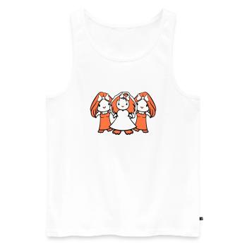 3 oiseaux équipe mariée filles trois petites amies mariage - Débardeur bio Premium Homme - blanc - Devant - Michal (187cm)