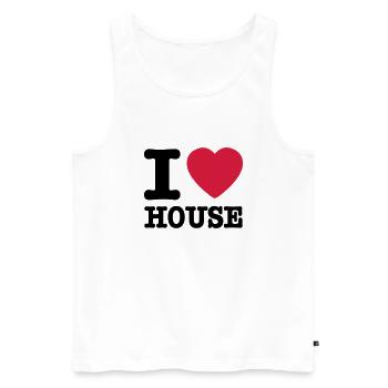 I love house / I heart house - Débardeur bio Premium Homme - blanc - Devant - AI Model Male 178 light (178cm)