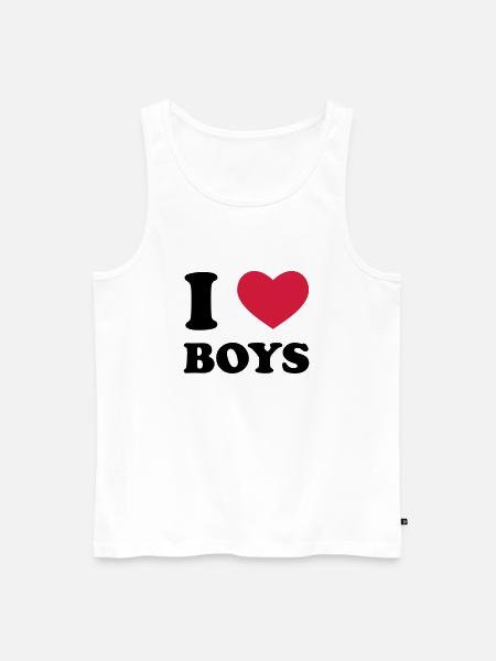 I Love Boys - Men's Premium Organic Tank Top - white