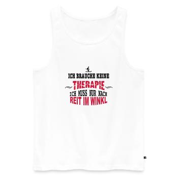 THERAPIE Reit im Winkl - Männer Premium Bio Tank Top - Weiß - Vorne - Michal (187cm)