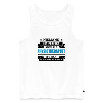 Funshirt Physiotherapeut - Männer Premium Bio Tank Top - Weiß - Vorne - Michal (187cm)