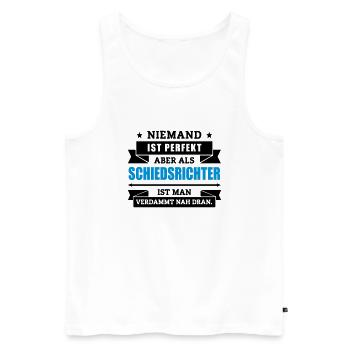 Funshirt Schiedsrichter - Männer Premium Bio Tank Top - Weiß - Vorne - AI Model Male 178 light (178cm)