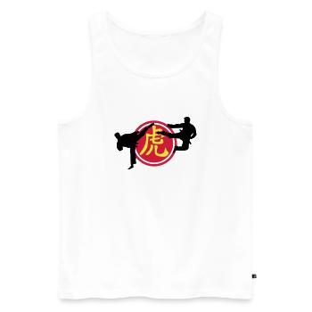 chinese_sign_tiger_karate_a_3c - Männer Premium Bio Tank Top - Weiß - Vorne - AI Model Male 178 light (178cm)