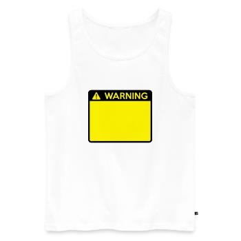 Warning Sign (2 colour) - Men's Premium Organic Tank Top - white - Front - Michal (187cm)
