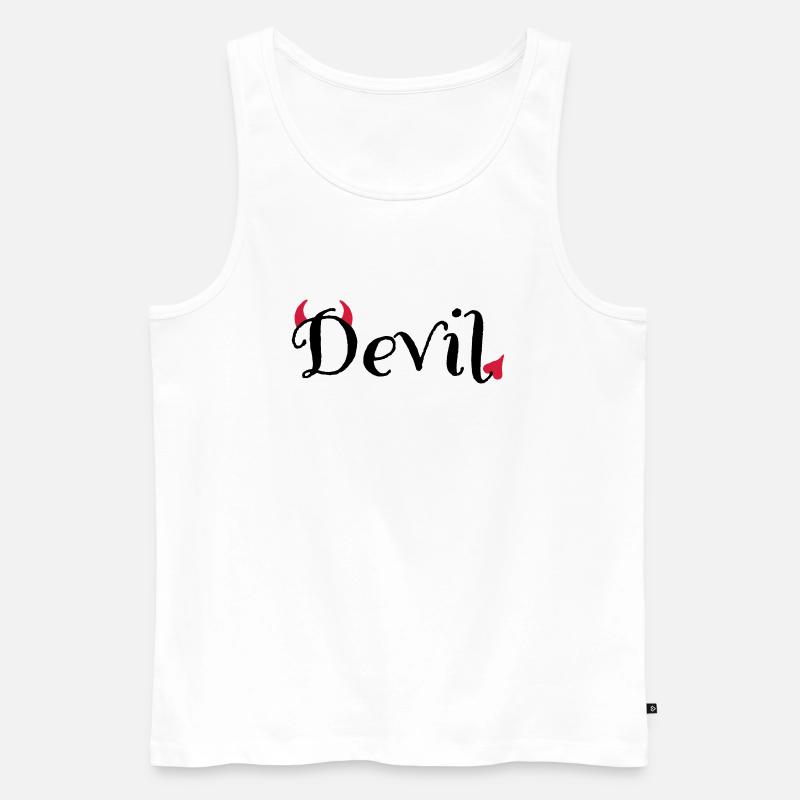 6061912 118998807 Devil - Männer Premium Bio Tank Top - Weiß