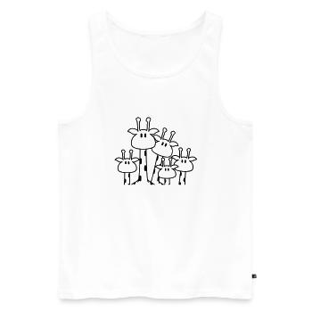 Cute giraffe family 3 children mom dad giraffe - Men's Premium Organic Tank Top - white - Front - Michal (187cm)