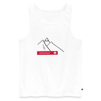 Schweiz Switzerland Berge Alpen - Männer Premium Bio Tank Top - Weiß - Vorne - AI Model Male 178 light (178cm)